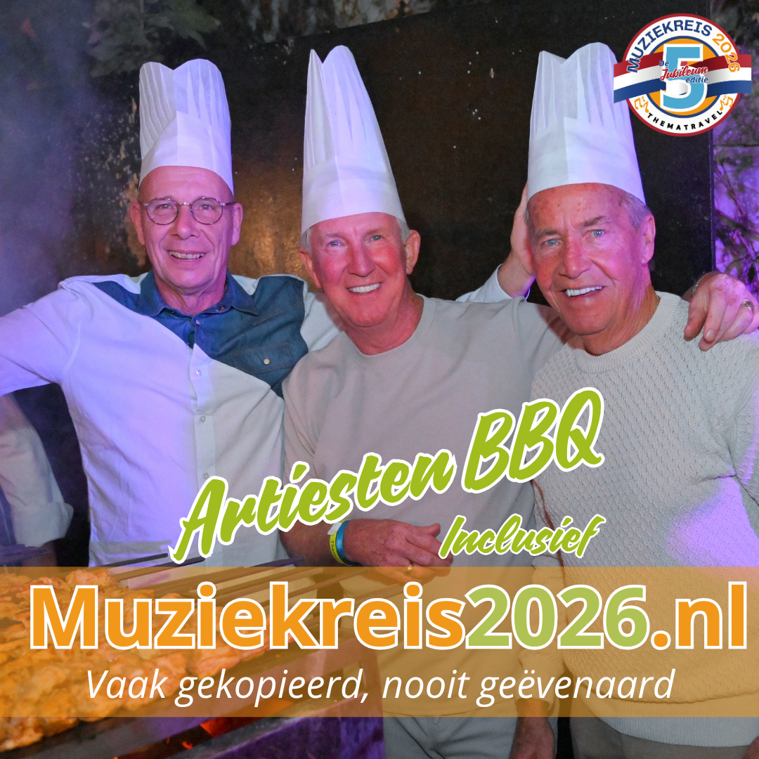 Mega artiesten Barbecue tijdens de Muziekreis 2026 naar Long Beach Resort 