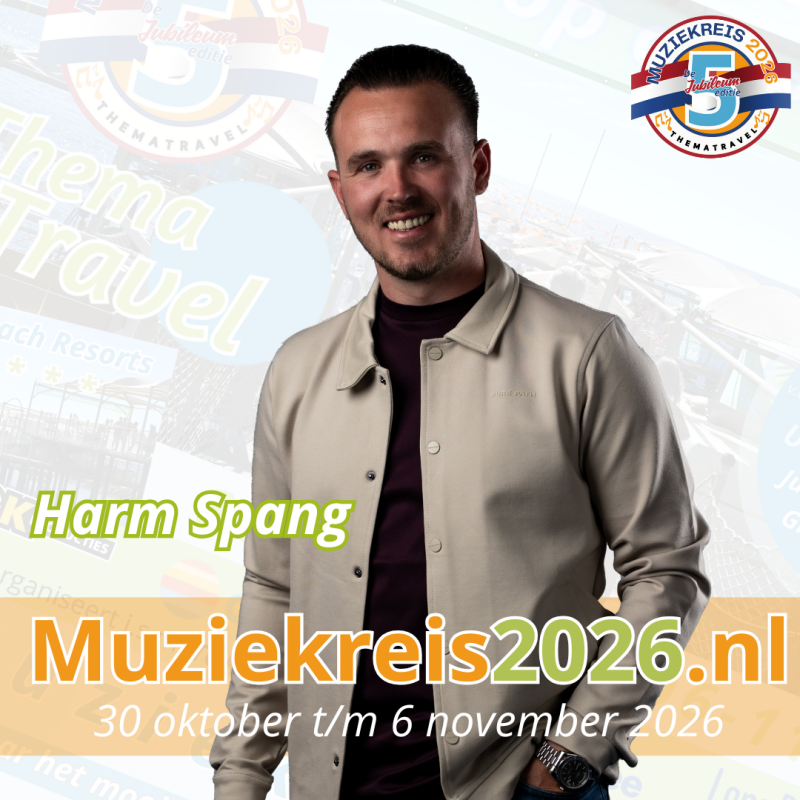 Harm Spang Line-Up Muziekreis 2026 Long Beach Resort de Jubileum Editie