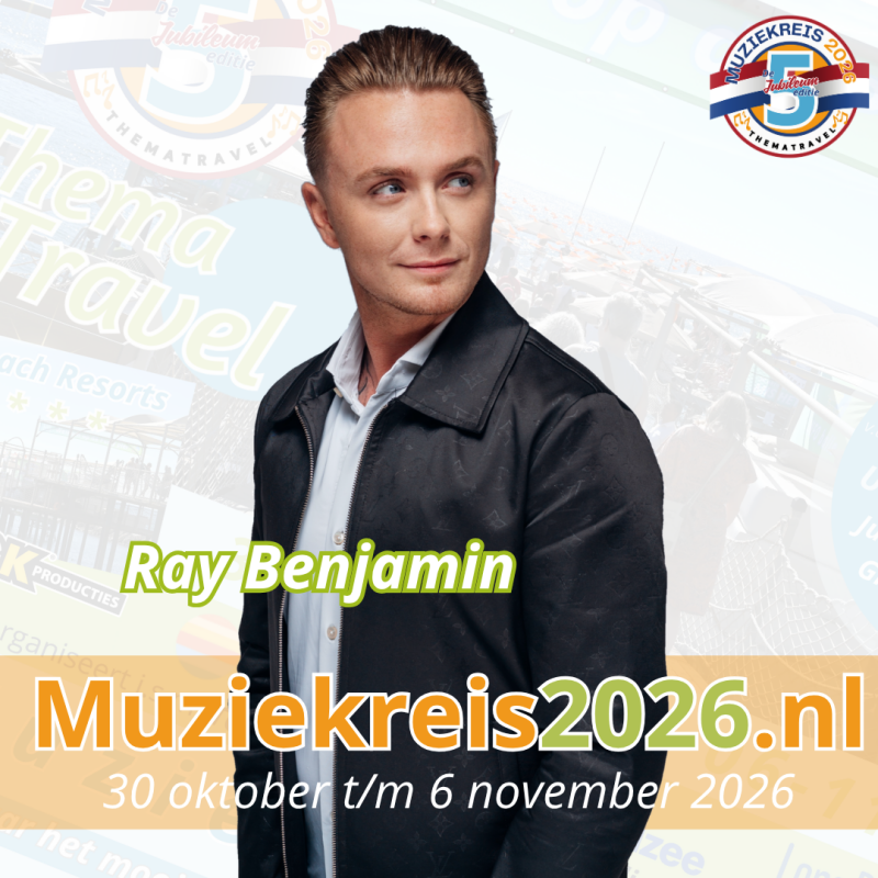 Ray Benjamin in de line-up van de Muziekreis 2026