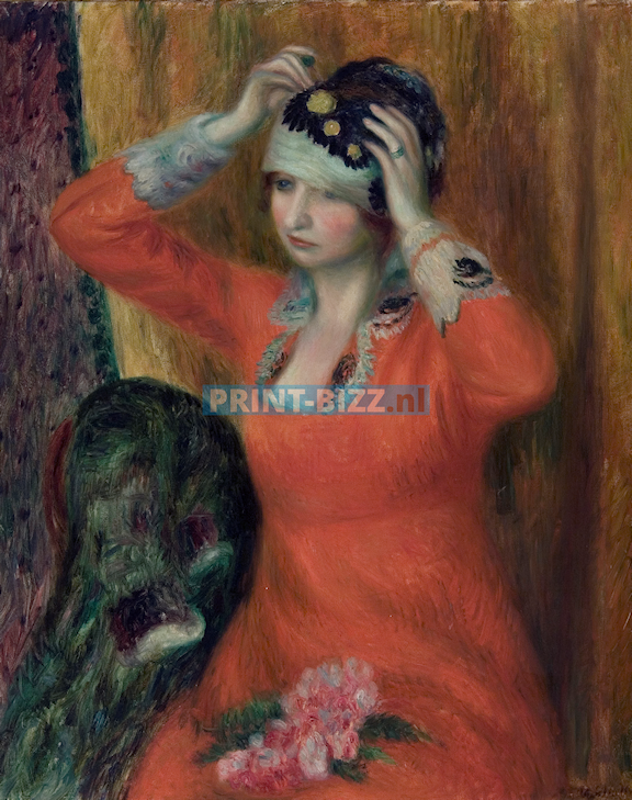 girl-in-red-dress-pinning-on-hat-by-william-james-glackens-standard.png