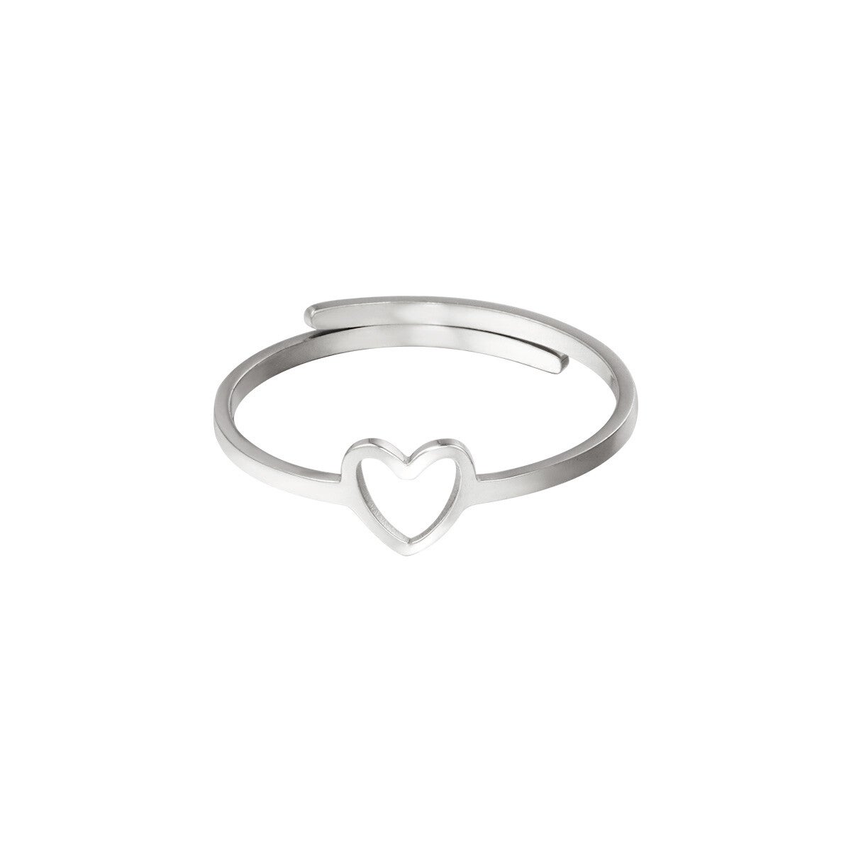 Ring open heart SILVER