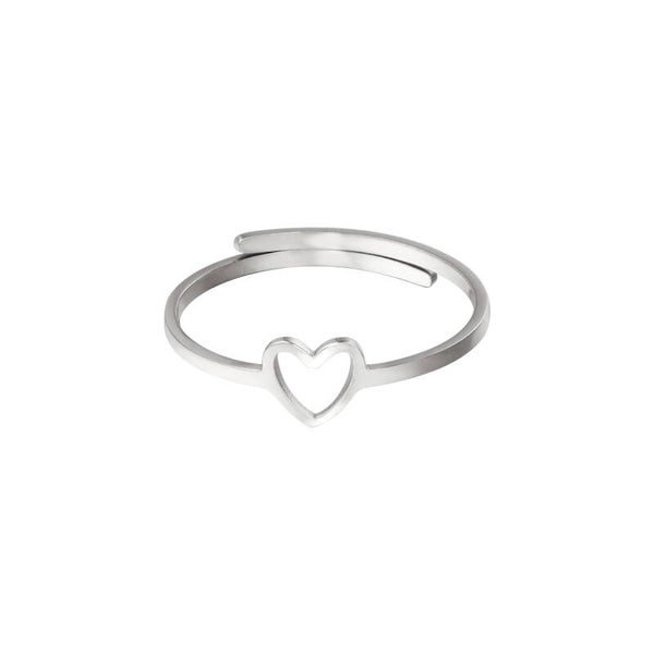 Ring open heart SILVER