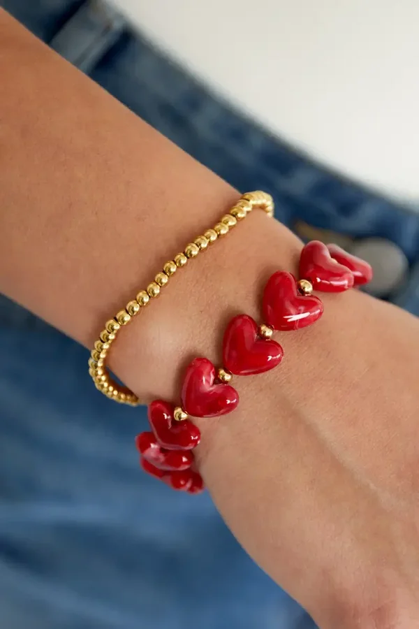 Armbandje Heart Beads