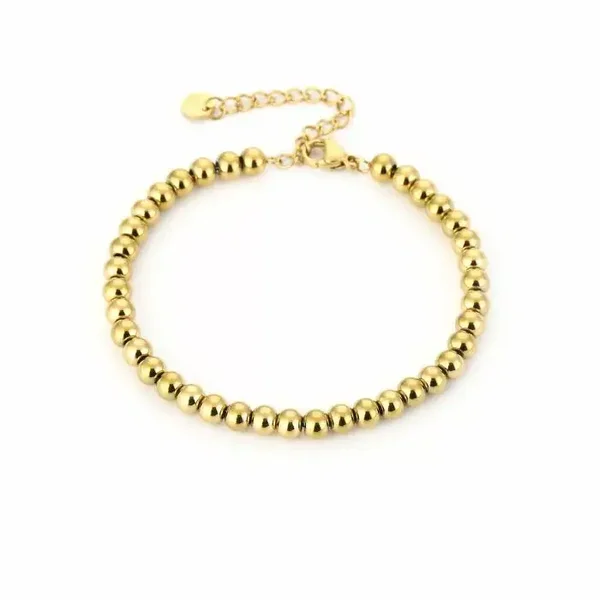 Armbandje kralen big GOLD