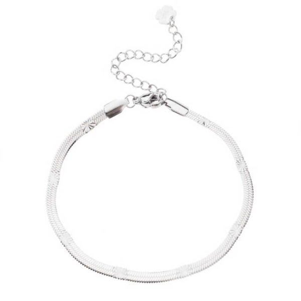 Armbandje plat met stars SILVER