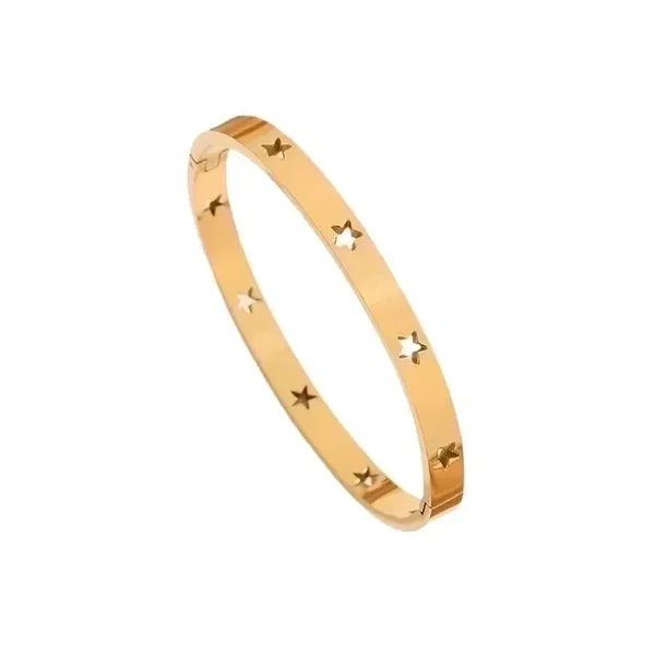 Bangle armband basic open stars GOLD