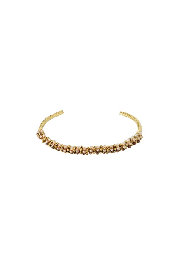 Bangle armband beads beige GOLD