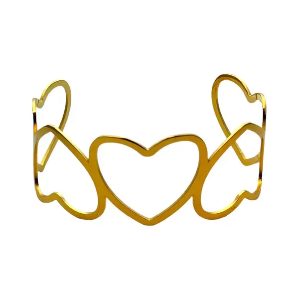 Bangle armband open hearts bigger GOLD