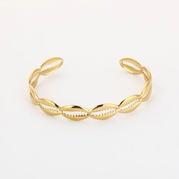 Bangle armband open shells GOLD