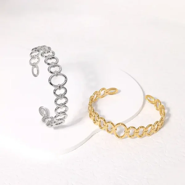 Bangle armband Oval GOLD and SILVER