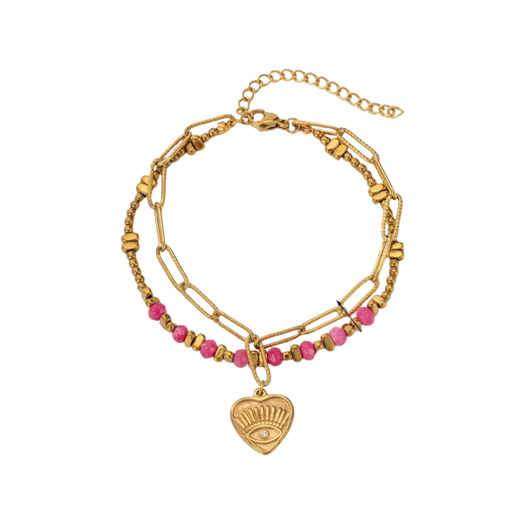 Armbandje Solea Pink Amora GOLD