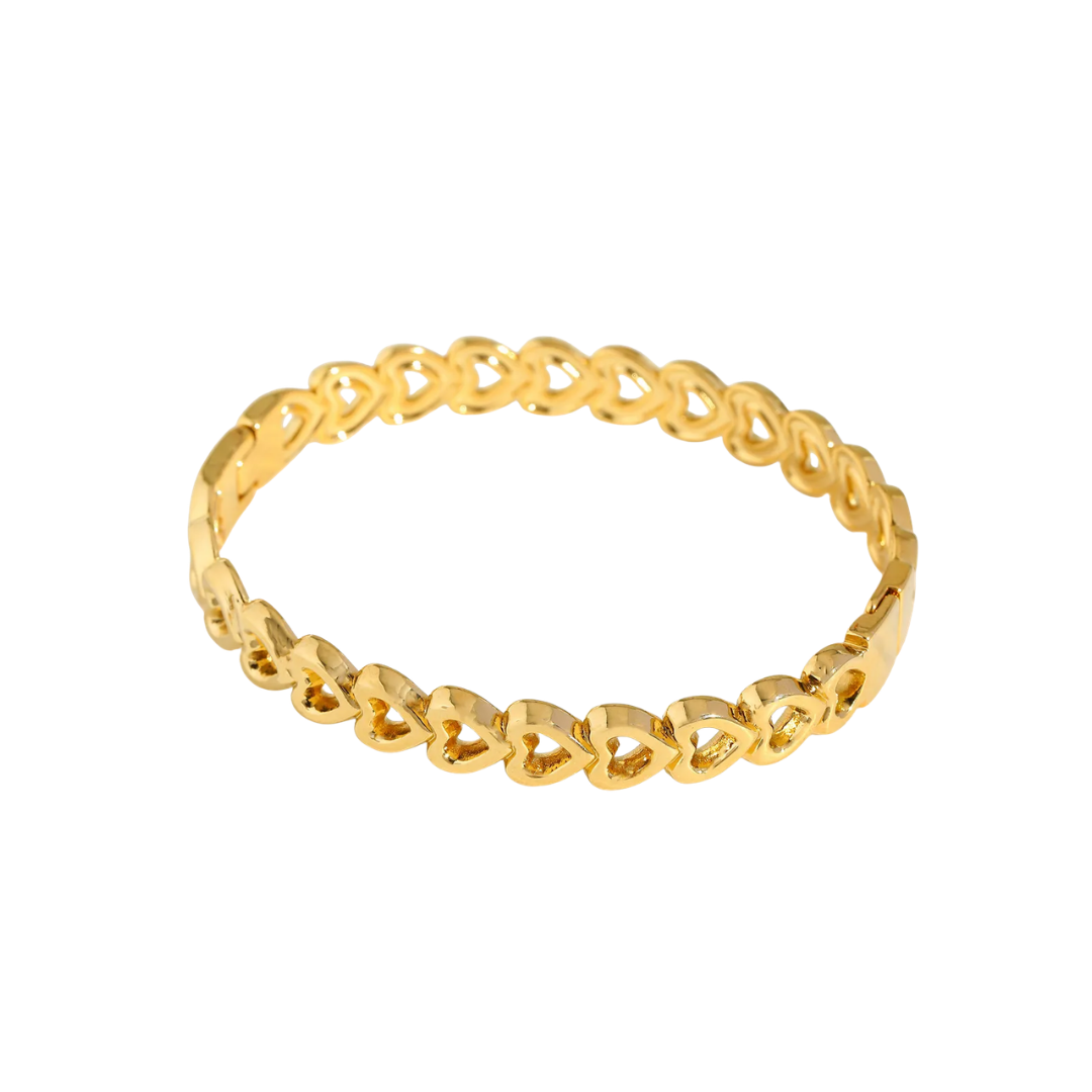 Bangle armband Little Open Hearts GOLD and SILVER