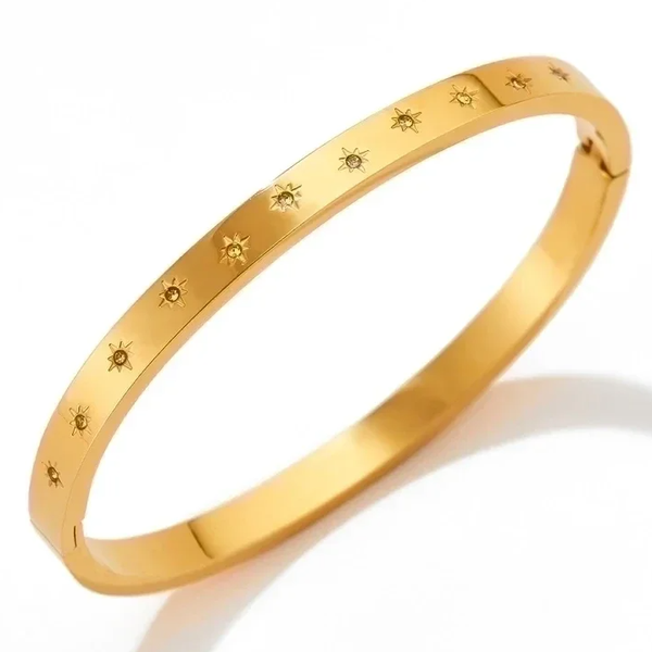 Bangle armband basic with stars GOLD