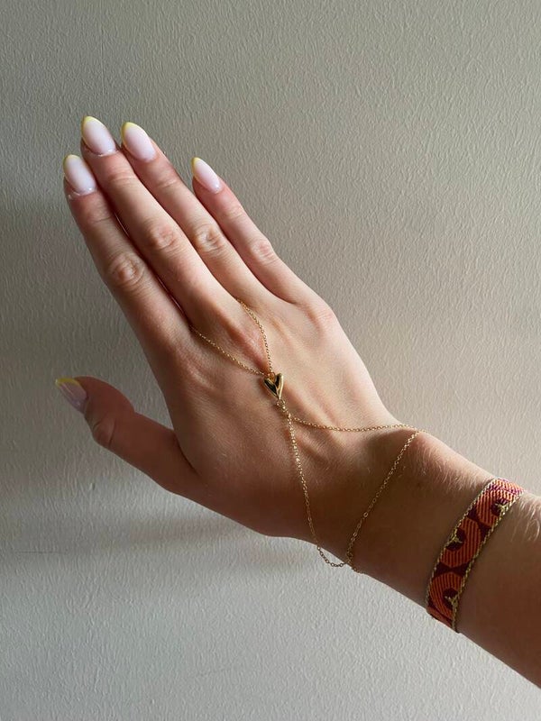 Hand chain heart GOLD