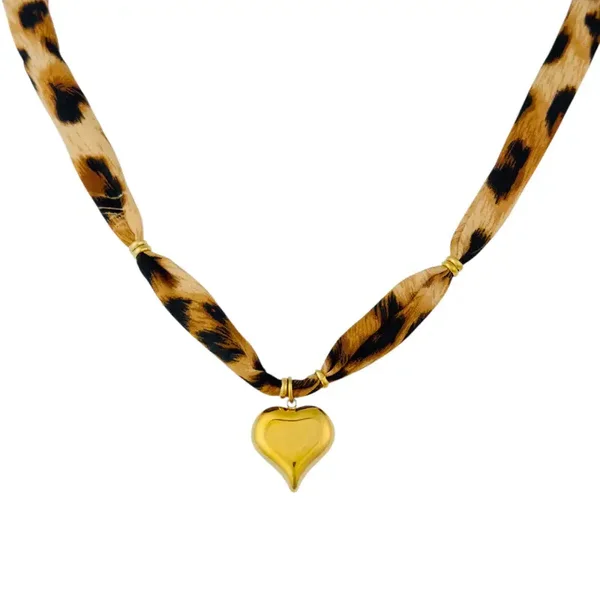 Ketting bandana leopard bunny GOLD
