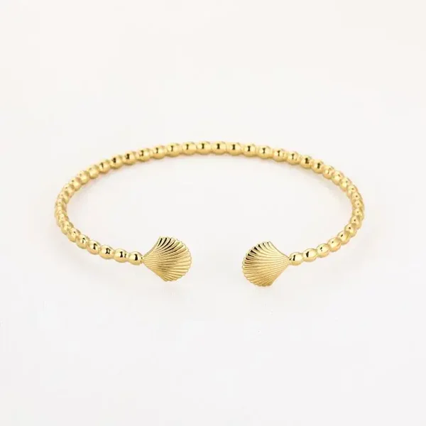 Bangle armband balls double shell GOLD