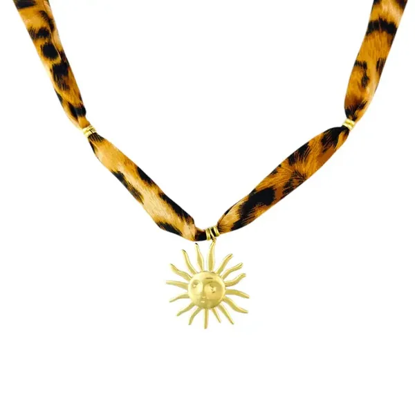 Ketting bandana panterprint sunny GOLD