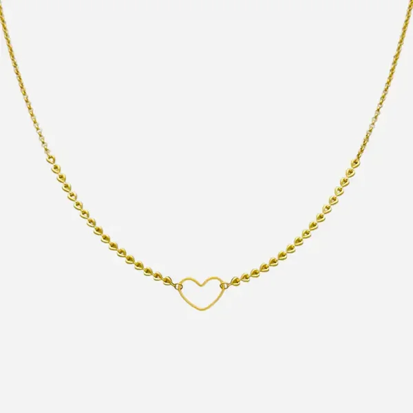 Ketting basic hart GOLD and SILVER