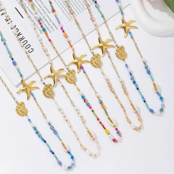 Ketting beads ocean long GOLD