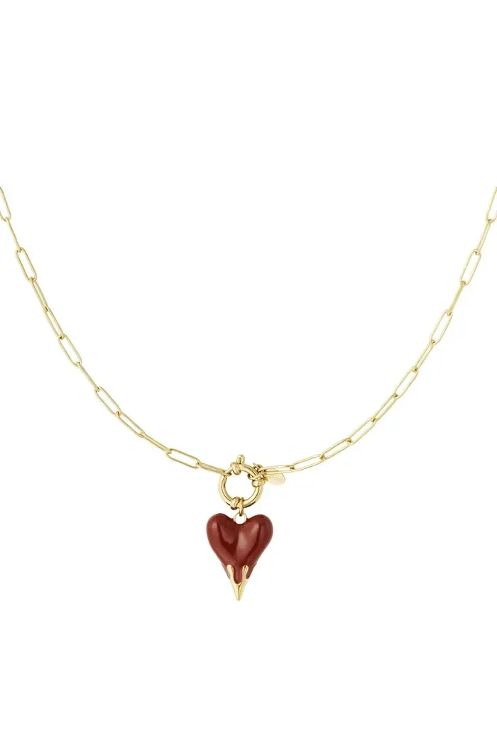 Ketting heart on fire GOLD
