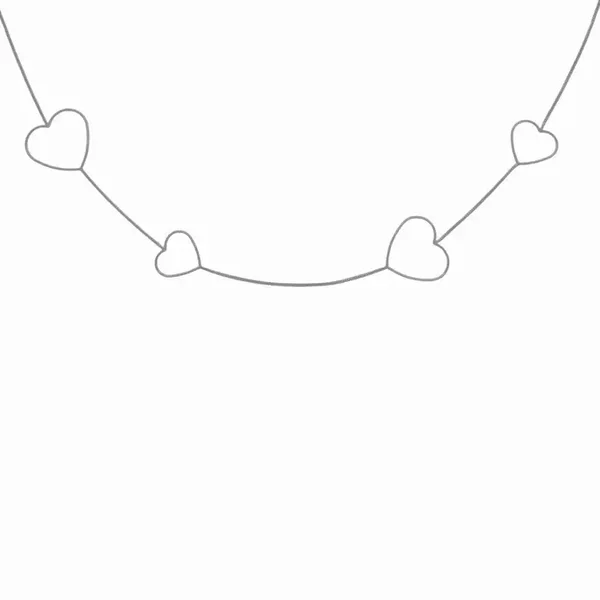 Ketting lang open hearts SILVER
