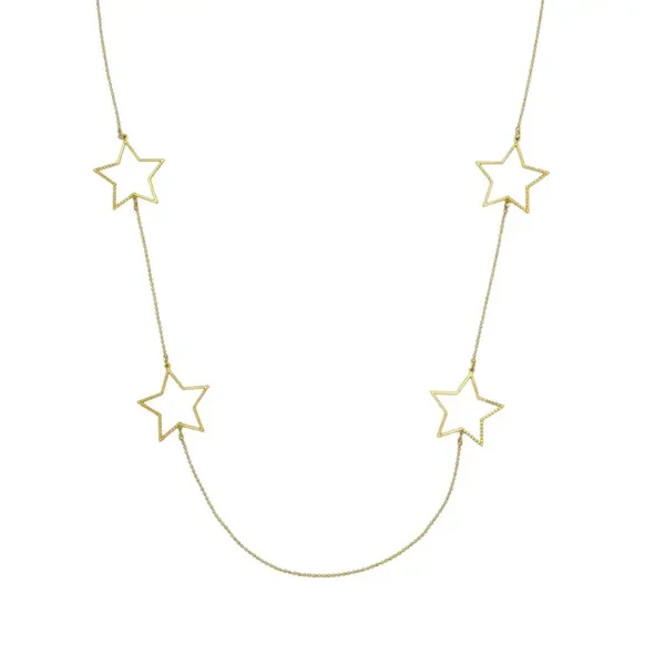 Ketting lang open stars GOLD