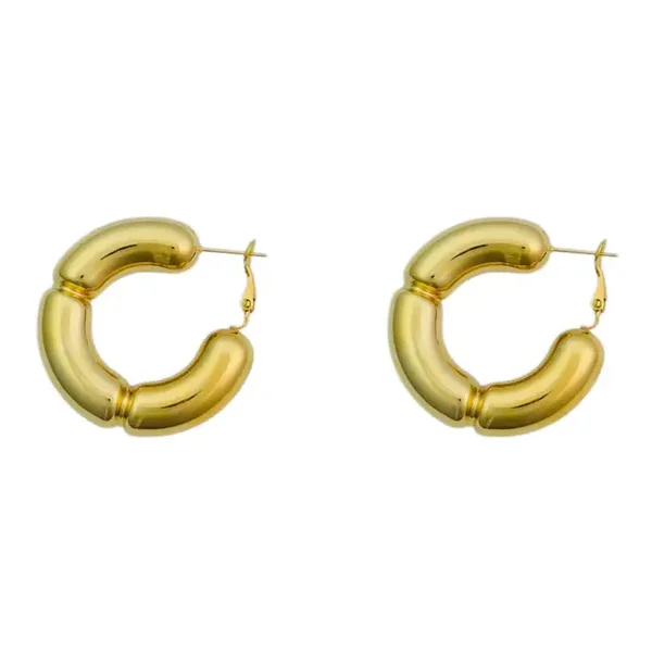 Oorbellen statement bamboo GOLD