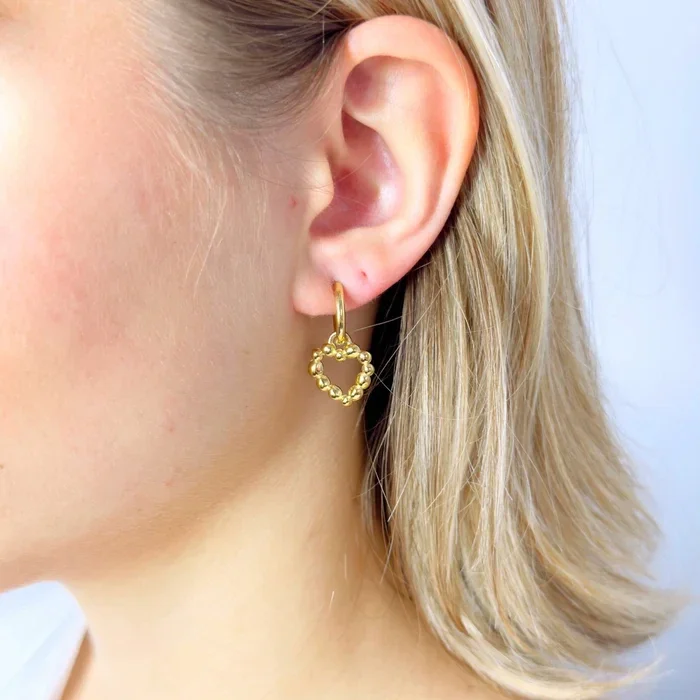 Oorbellen heart dots GOLD and SILVER