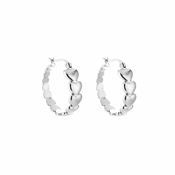Oorbellen hearts hoops SILVER