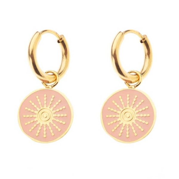 Oorbellen solar glow pink GOLD