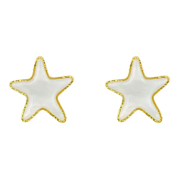 Oorbellen star parelmoer GOLD