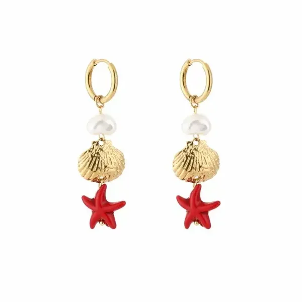 Oorbellen summer sea star GOLD