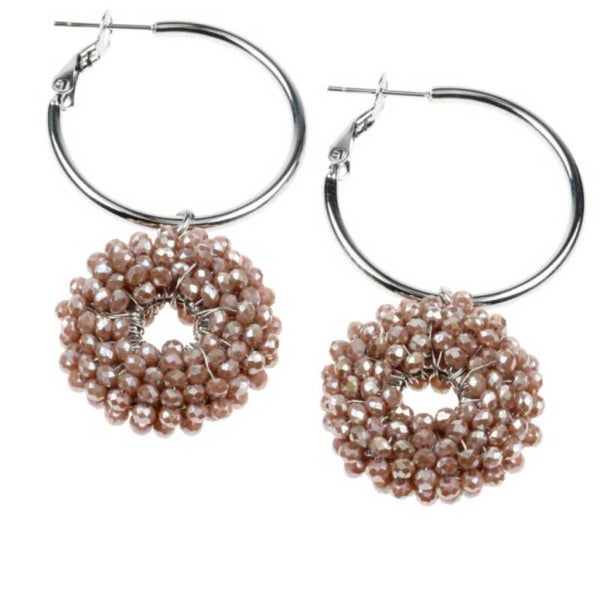Oorbellen big ring pearls SILVER