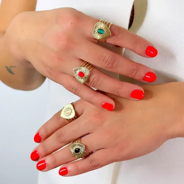 Ring Heart with Stone GOLD