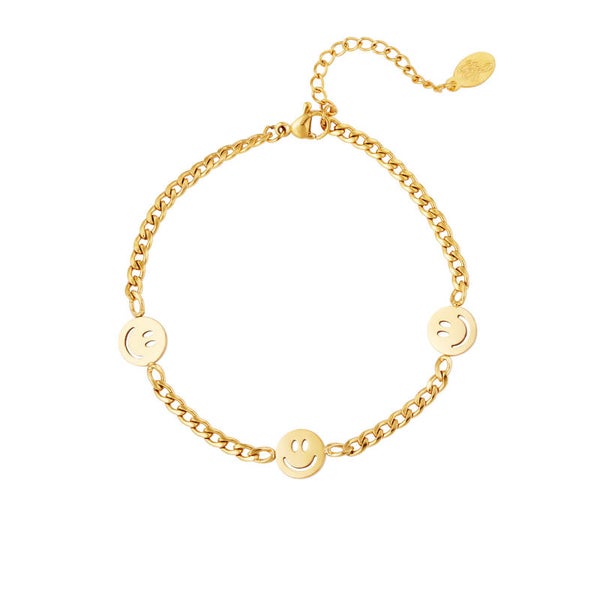 Armbandje smiley GOLD and SILVER