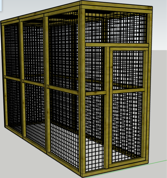 Volière model Trix 1x3x2m