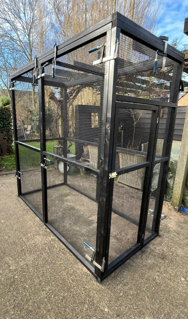 Volière 2x1x2 zwart/zwart