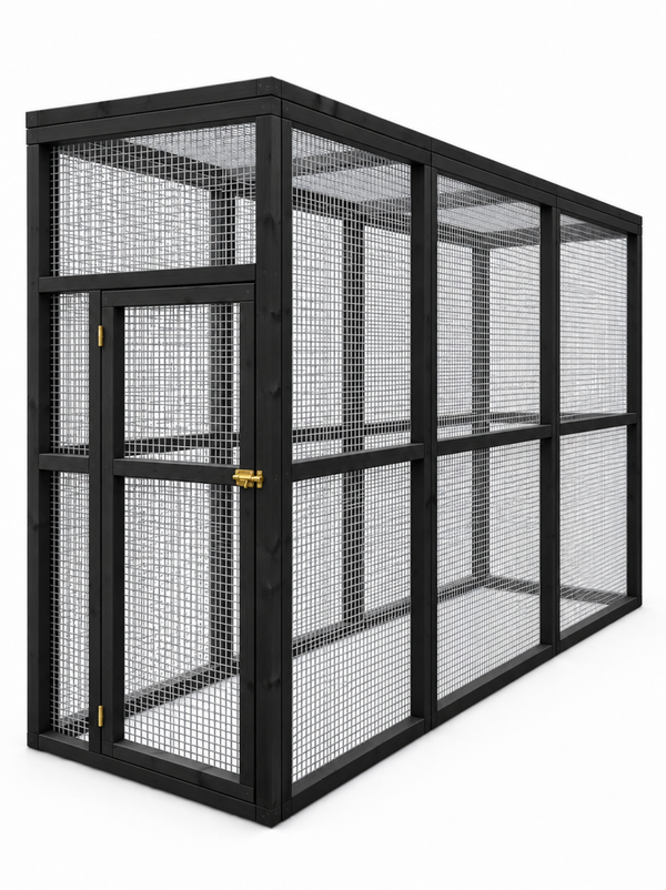 Volière model Trix 1x3x2m Zwart