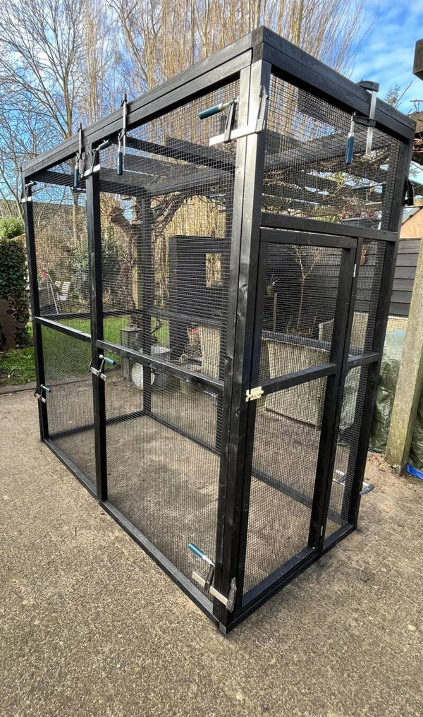 Volière model Duo 1x2x2m zwart