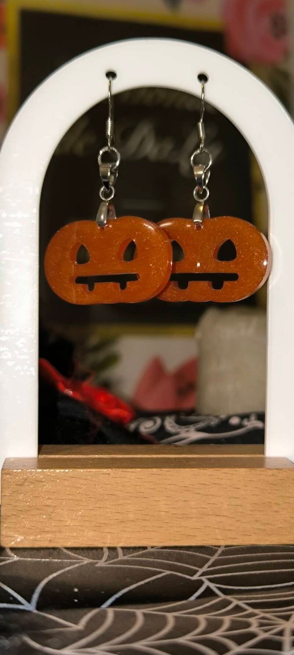 Boucles d'oreilles citrouille d'Halloween