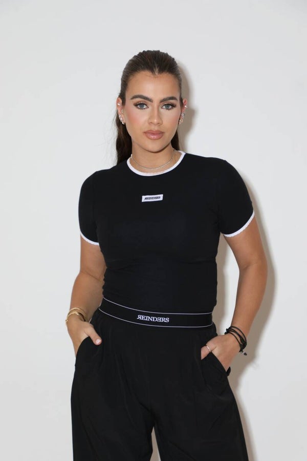 Reinders Ribb top black