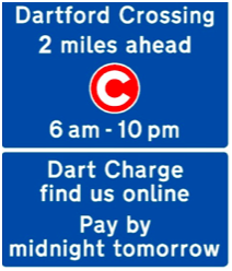 Dartford crossing sign