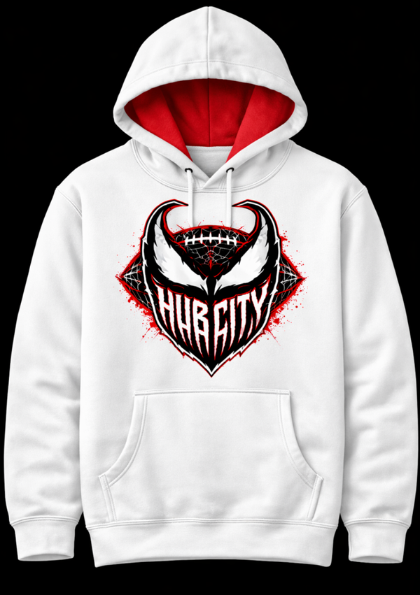White Hub City Logo Hoodie