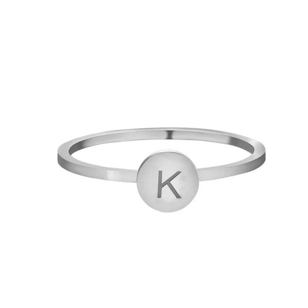Ring Initial K - Silver