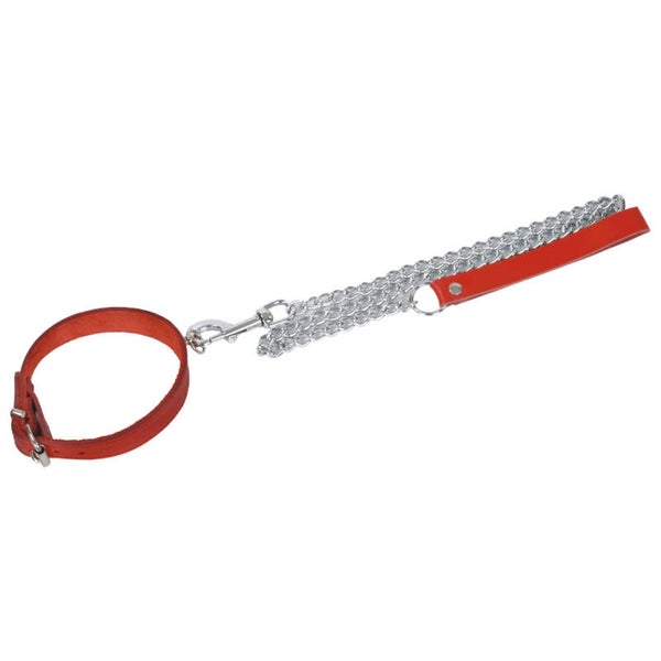 Halsband Leidenschaft mit Führungsleine rot 11826