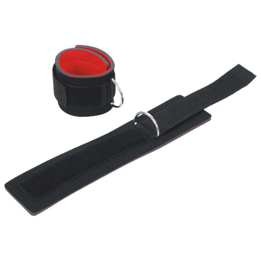 Fussfessel aus Neopren mit Klettverschluss rot schwarz 15526