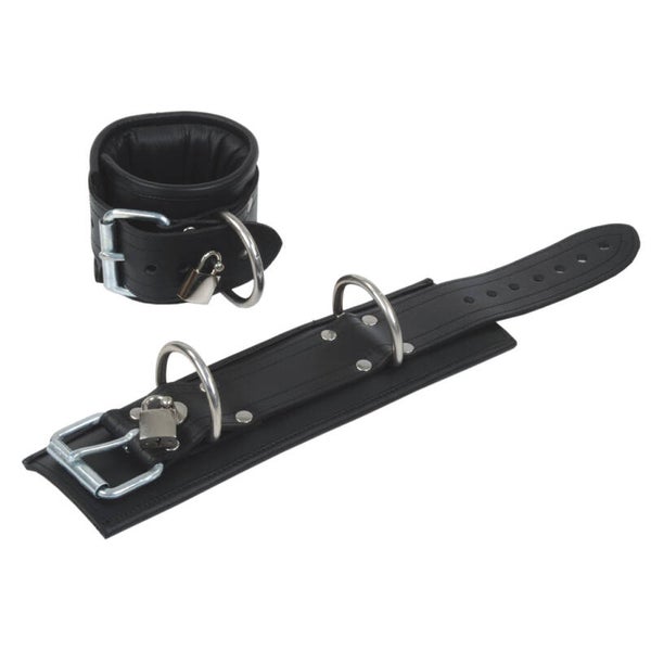 Fussfessel abschliessbar mit 2 D Ringen schwarz 15826
