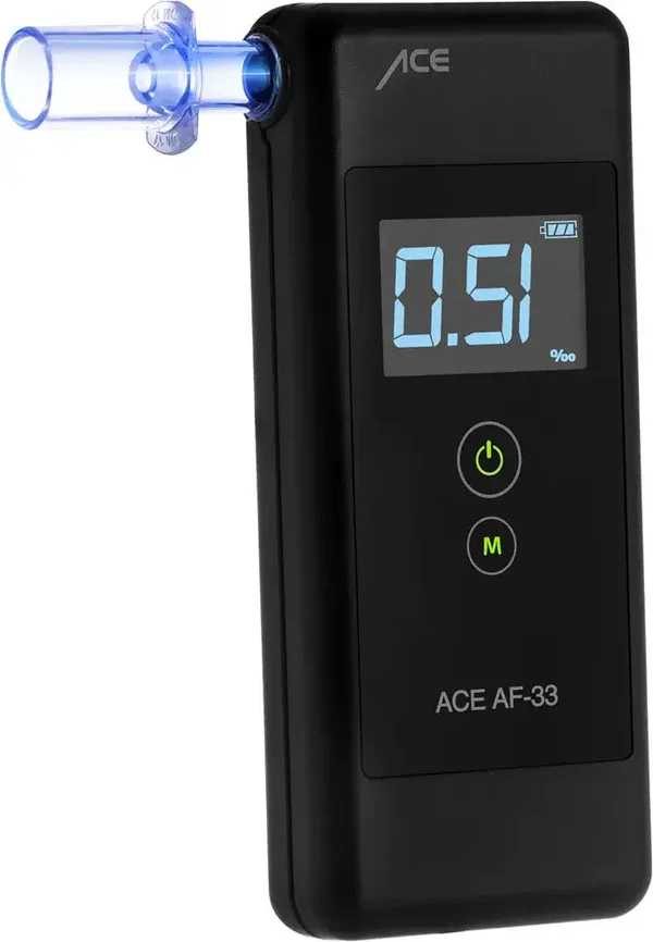 ACE AF-33 Alkotester + 25 Mundstücke & Kalibriergutschein