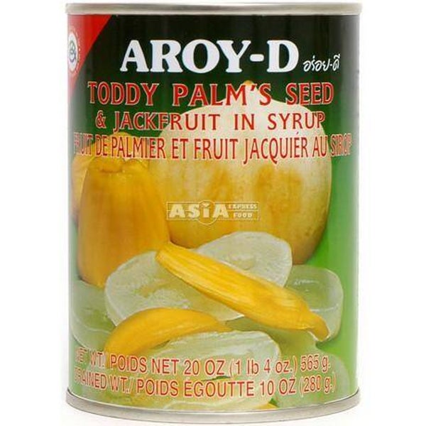 AROY-D TODDY PALM'S SEED & JACKFRUIT IN SYRUP 565gเนื้อตาลและขนุนหั่นเส้น