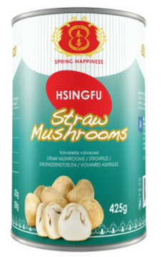 Straw Mushroom 425g Spring Happiness เห็ดฟางกระป๋อง